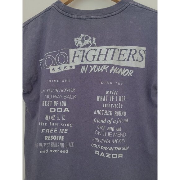 Foo Fighters x Cotton On IN YOUR HONOR Kids Blue Silver T-Shirt Sz 9-10 Years - Picture 4 of 8